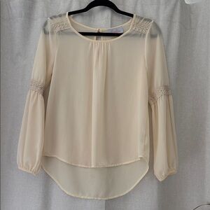 Charlee Sheer Cream Women's Blouse
